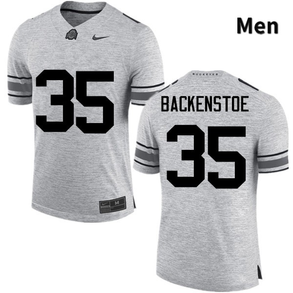 Ohio State Buckeyes Alex Backenstoe Men's #35 Gray Game Stitched College Football Jersey